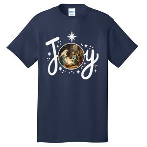 Christian Christmas Joy Jesus Nativity Scene Faith Family Tall T-Shirt