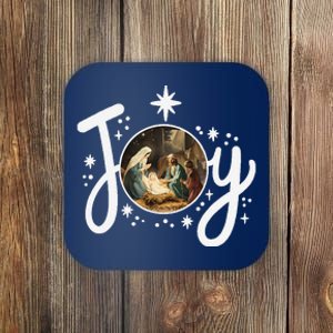 Christian Christmas Joy Jesus Nativity Scene Faith Family Coaster