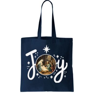 Christian Christmas Joy Jesus Nativity Scene Faith Family Tote Bag