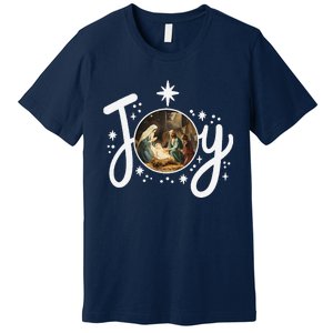 Christian Christmas Joy Jesus Nativity Scene Faith Family Premium T-Shirt