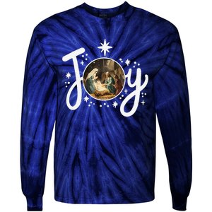 Christian Christmas Joy Jesus Nativity Scene Faith Family Tie-Dye Long Sleeve Shirt