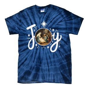 Christian Christmas Joy Jesus Nativity Scene Faith Family Tie-Dye T-Shirt