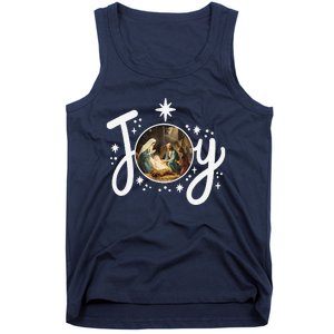 Christian Christmas Joy Jesus Nativity Scene Faith Family Tank Top