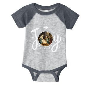 Christian Christmas Joy Jesus Nativity Scene Faith Family Infant Baby Jersey Bodysuit