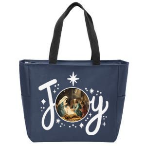 Christian Christmas Joy Jesus Nativity Scene Faith Family Zip Tote Bag