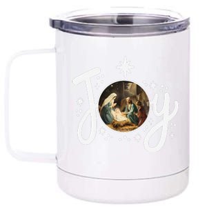 Christian Christmas Joy Jesus Nativity Scene Faith Family 12 oz Stainless Steel Tumbler Cup