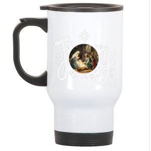 Christian Christmas Joy Jesus Nativity Scene Faith Family Stainless Steel Travel Mug