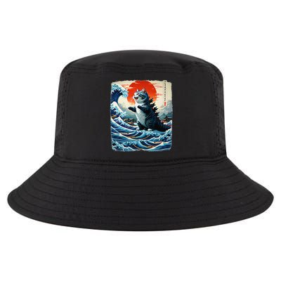 Catzilla Cat Japanese Art Funny Cat Adventure 0hoken Cool Comfort Performance Bucket Hat