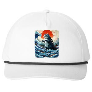 Catzilla Cat Japanese Art Funny Cat Adventure 0hoken Snapback Five-Panel Rope Hat