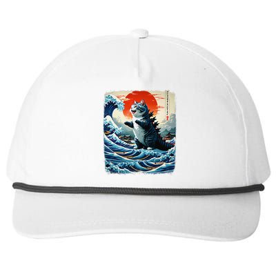 Catzilla Cat Japanese Art Funny Cat Adventure 0hoken Snapback Five-Panel Rope Hat