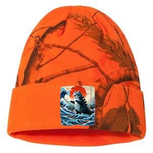 Catzilla Cat Japanese Art Funny Cat Adventure 0hoken Kati Licensed 12" Camo Beanie