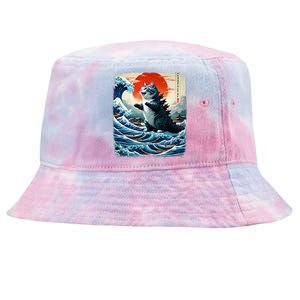 Catzilla Cat Japanese Art Funny Cat Adventure 0hoken Tie-Dyed Bucket Hat