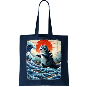 Catzilla Cat Japanese Art Funny Cat Adventure 0hoken Tote Bag