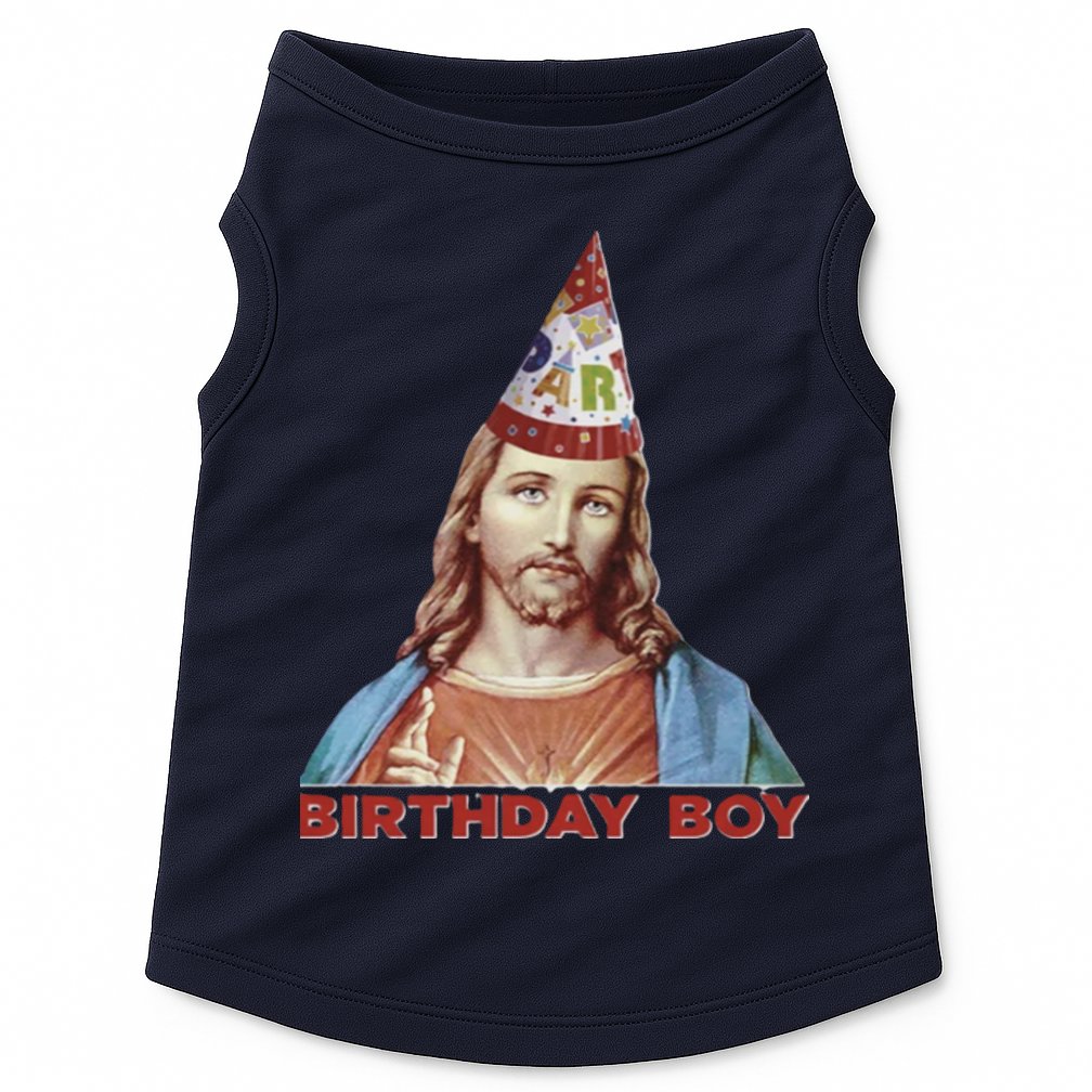 Cool Christmas Jesus Birthday Boy Doggie Tank