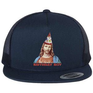 Cool Christmas Jesus Birthday Boy Flat Bill Trucker Hat