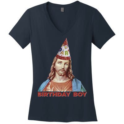 Cool Christmas Jesus Birthday Boy Women's V-Neck T-Shirt