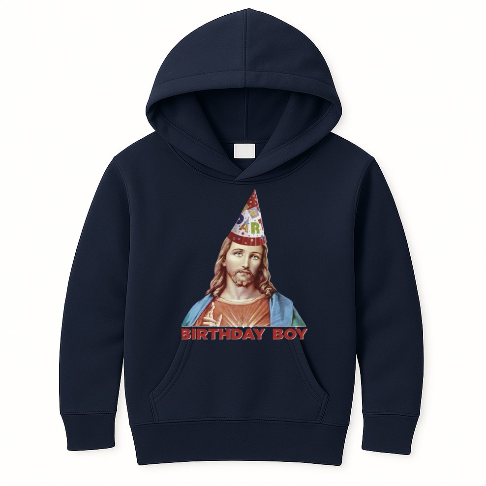 Cool Christmas Jesus Birthday Boy Kids Hoodie