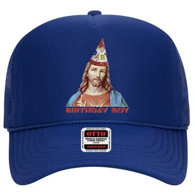 Cool Christmas Jesus Birthday Boy High Crown Mesh Back Trucker Hat