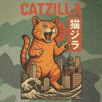 Catzilla Cat Japanese Art Funny Cat Legacy Tie Dye Trucker Hat