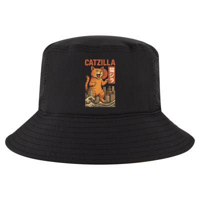 Catzilla Cat Japanese Art Funny Cat Cool Comfort Performance Bucket Hat