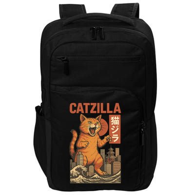 Catzilla Cat Japanese Art Funny Cat Impact Tech Backpack