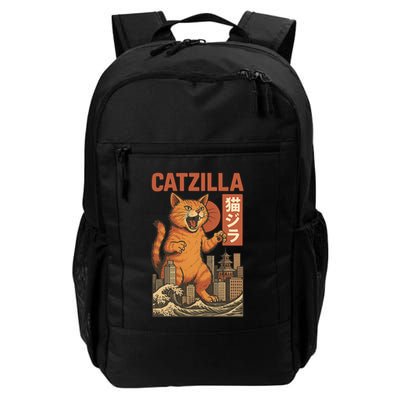 Catzilla Cat Japanese Art Funny Cat Backpack