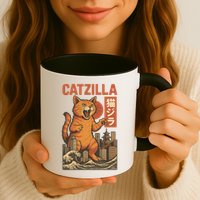 Catzilla Cat Japanese Art Funny Cat Mug