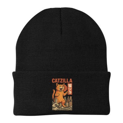 Catzilla Cat Japanese Art Funny Cat Beanie