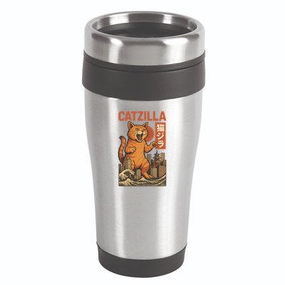 Catzilla Cat Japanese Art Funny Cat 16oz Travel Tumbler