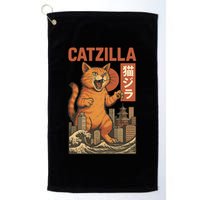 Catzilla Cat Japanese Art Funny Cat Golf Towel