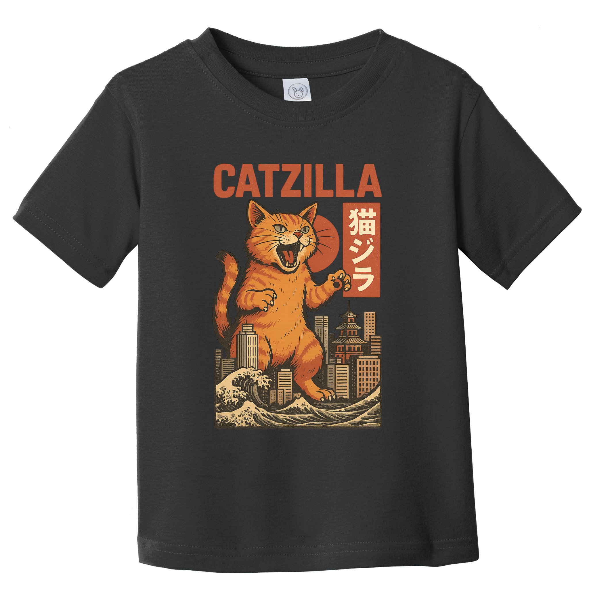 Catzilla Cat Japanese Art Funny Cat Toddler T-Shirt