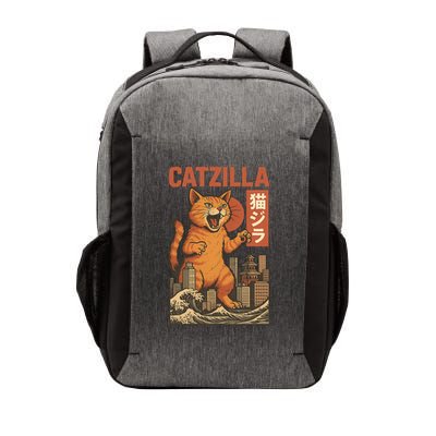 Catzilla Cat Japanese Art Funny Cat Vector Backpack