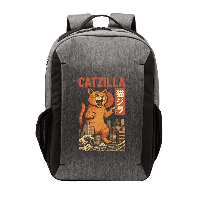 Catzilla Cat Japanese Art Funny Cat Vector Backpack