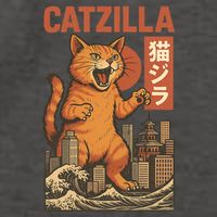 Catzilla Cat Japanese Art Funny Cat Vector Backpack