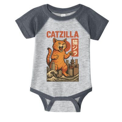 Catzilla Cat Japanese Art Funny Cat Infant Baby Jersey Bodysuit
