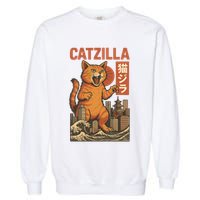 Catzilla Cat Japanese Art Funny Cat Garment-Dyed Sweatshirt