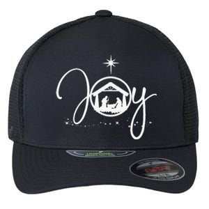 Christian Christmas Joy Jesus Nativity Scene Faith Gift,Short Sleeve Flexfit Unipanel Trucker Cap