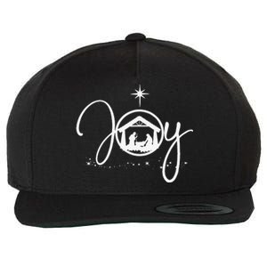 Christian Christmas Joy Jesus Nativity Scene Faith Gift,Short Sleeve Wool Snapback Cap