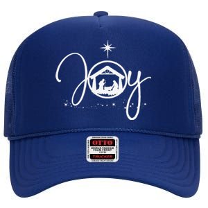 Christian Christmas Joy Jesus Nativity Scene Faith Gift,Short Sleeve High Crown Mesh Back Trucker Hat