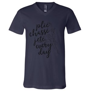 Clie Chasse Jete All Day Gift For Ballet Dancer Teacher V-Neck T-Shirt