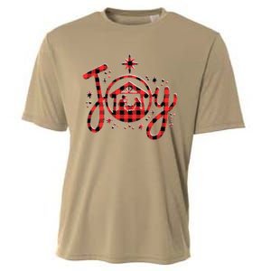 Christian Christmas Joy Jesus Nativity Scene Faith Family Cooling Performance Crew T-Shirt