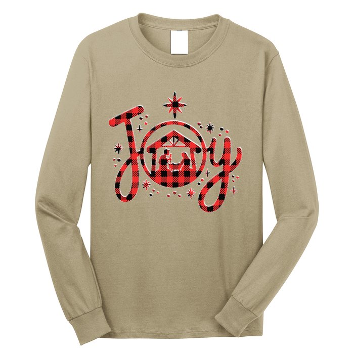 Christian Christmas Joy Jesus Nativity Scene Faith Family Long Sleeve Shirt