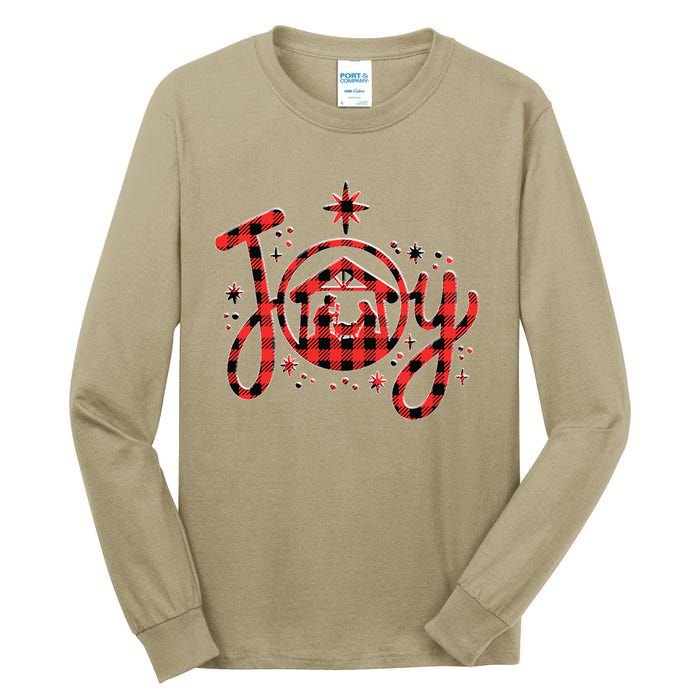 Christian Christmas Joy Jesus Nativity Scene Faith Family Tall Long Sleeve T-Shirt