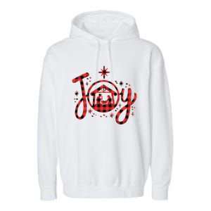 Christian Christmas Joy Jesus Nativity Scene Faith Family Garment-Dyed Fleece Hoodie