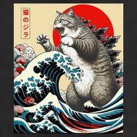 Catzilla Cat Japanese Art Funny Cat Gifts Cool Comfort Performance Bucket Hat