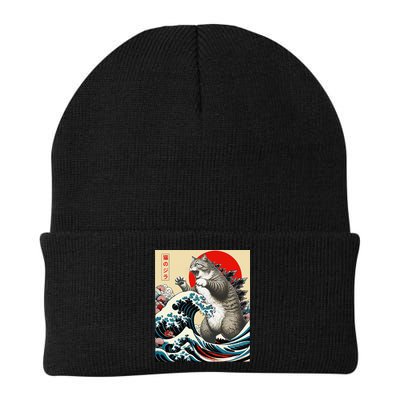 Catzilla Cat Japanese Art Funny Cat Gifts Beanie
