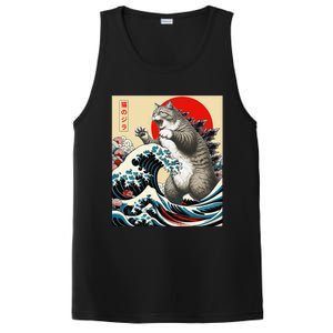 Catzilla Cat Japanese Art Funny Cat Gifts PosiCharge Competitor Tank