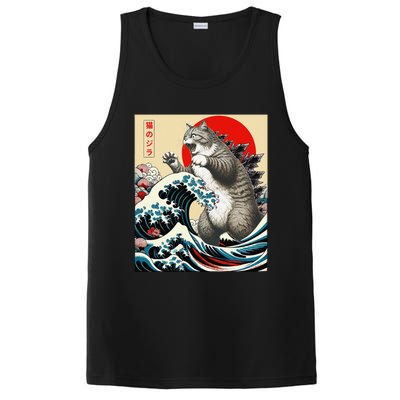 Catzilla Cat Japanese Art Funny Cat Gifts PosiCharge Competitor Tank