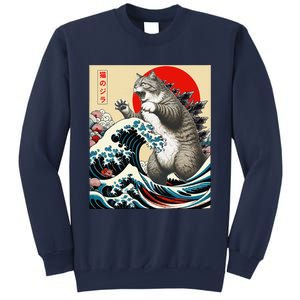 Catzilla Cat Japanese Art Funny Cat Gifts Sweatshirt