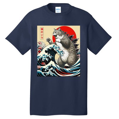 Catzilla Cat Japanese Art Funny Cat Gifts Tall T-Shirt